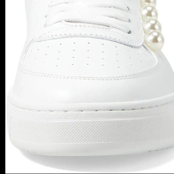 Stuart Weitzman $395 Italy Courtside Leather Crytalized Faux Pearl Sneakers - Picture 13 of 13